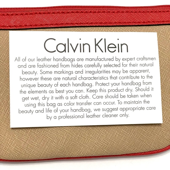 NWOT Calvin Klein Leather Wallet Wristlet/ Cosmetic Pouch Aprox 6x4 - Picture 6 of 8